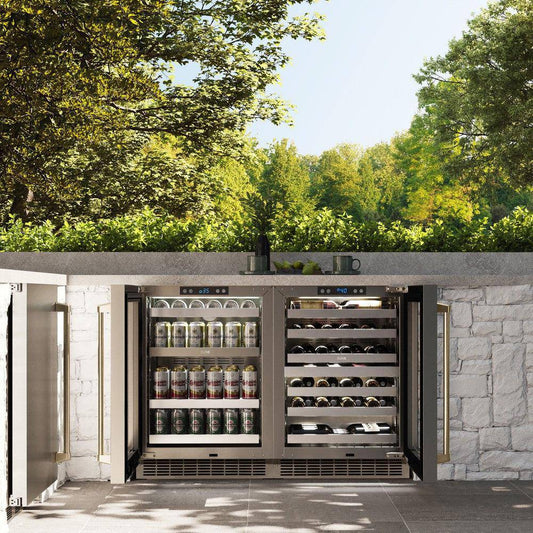 ZLINE 24 In. Touchstone Wine Cooler with Stainless Steel Glass Door and Champagne Bronze Handle (RWDOZ-GS-24-CB) - KB&A The Home Improvement Store