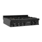 ZLINE 36 in. Porcelain Gas Rangetop in Black Stainless Steel with 6 Gas Brass Burners (RTB-BR-36) - KB&A The Home Improvement Store