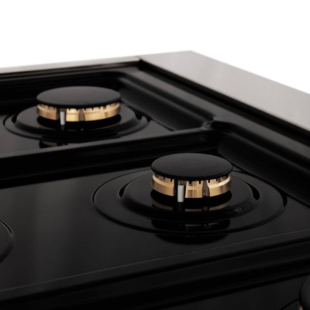 ZLINE 36" Autograph Edition Kitchen Package with Stainless Steel Dual Fuel Range and Range Hood with Polished Gold Accents (2AKP-RARH36-G) - KB&A The Home Improvement Store