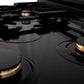 ZLINE Autograph Edition 30 in. Porcelain Rangetop with 4 Gas Burners in Black Stainless Steel and Polished Gold Accents (RTBZ-30-G) - KB&A The Home Improvement Store