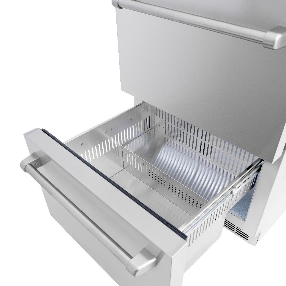 ZLINE 24 in. Touchstone 168 Can Outdoor-Rated Dual Refrigerator Drawer with Stainless Steel Doors (RDSO-ST-24) - KB&A The Home Improvement Store