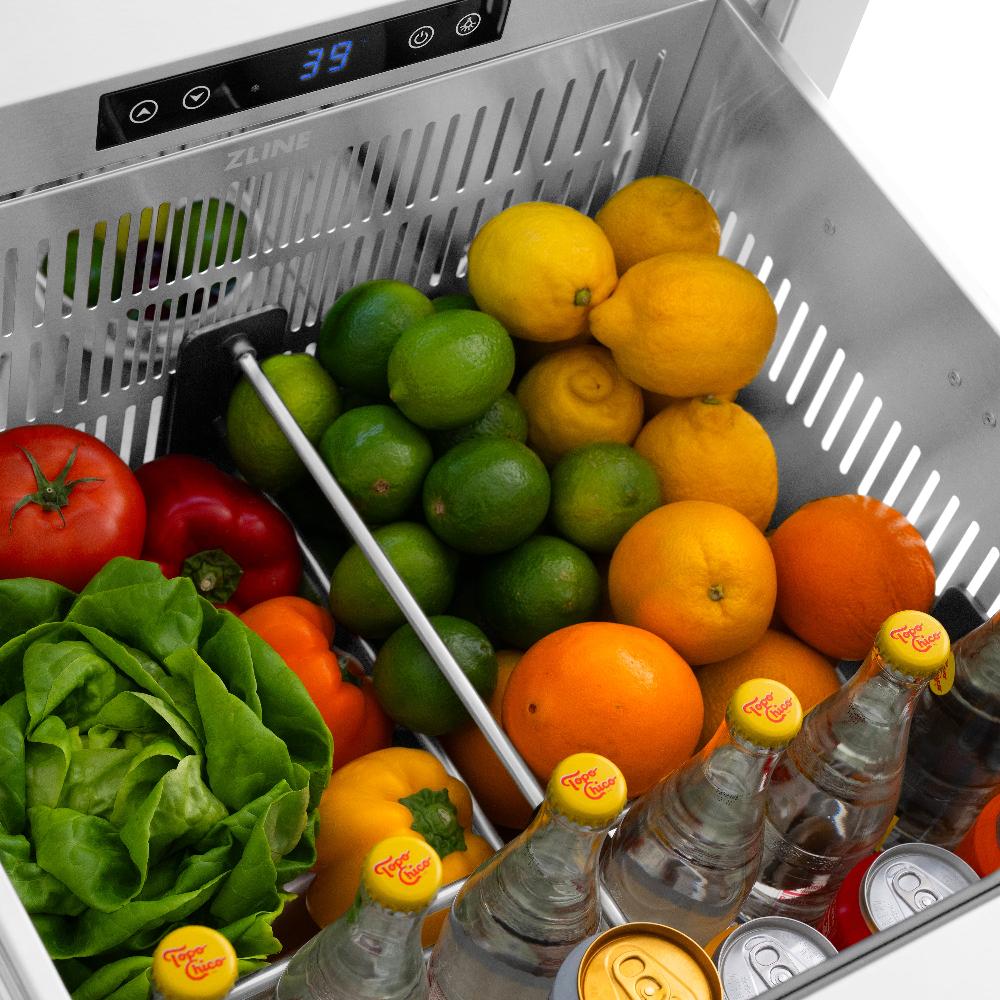 ZLINE 24 in. Touchstone 168 Can Outdoor-Rated Dual Refrigerator Drawer with Panel-Ready Doors (RDSPO-24) - KB&A The Home Improvement Store