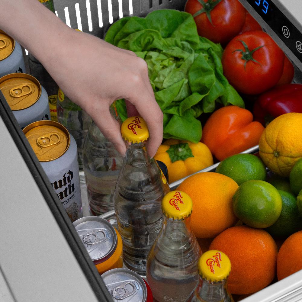 ZLINE 24 in. Touchstone 168 Can Outdoor-Rated Dual Refrigerator Drawer with Panel-Ready Doors (RDSPO-24) - KB&A The Home Improvement Store
