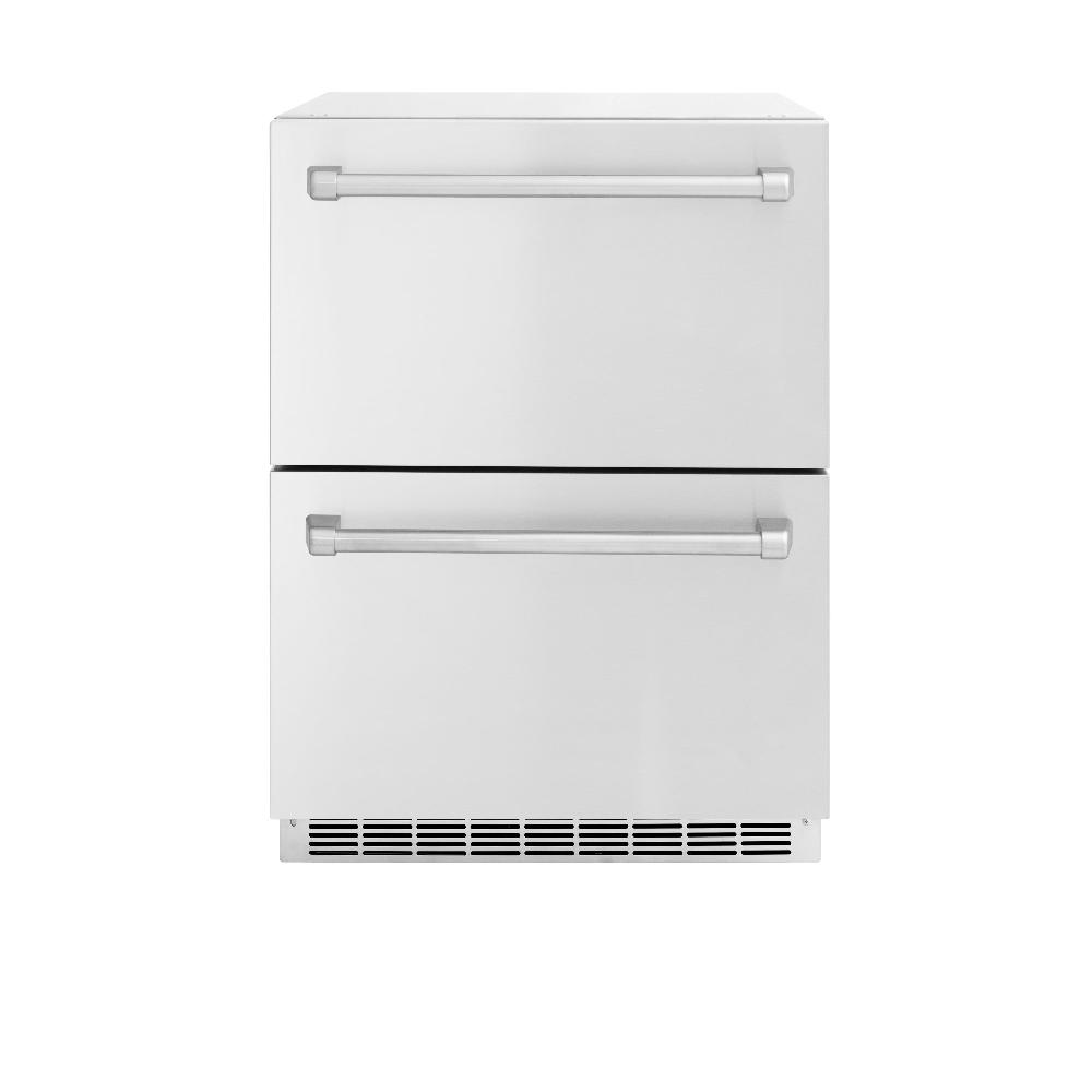 ZLINE 24 in. Touchstone 168 Can Outdoor-Rated Dual Refrigerator Drawer with Stainless Steel Doors (RDSO-ST-24) - KB&A The Home Improvement Store