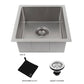 ZLINE 15 in. Stainless Steel DuraSnow Boreal Undermount Single Bowl Bar Kitchen Sink (SUS-15S) - KB&A The Home Improvement Store