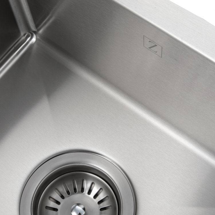 ZLINE 15 in. Stainless Steel DuraSnow Boreal Undermount Single Bowl Bar Kitchen Sink (SUS-15S) - KB&A The Home Improvement Store