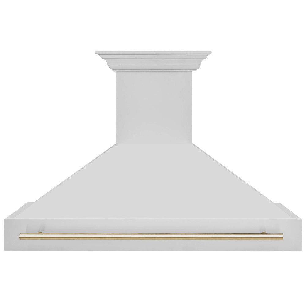 ZLINE 48 in. Autograph Edition Stainless Steel Range Hood with Stainless Steel Shell and Accented Handle (8654STZ-48-G) - KB&A The Home Improvement Store