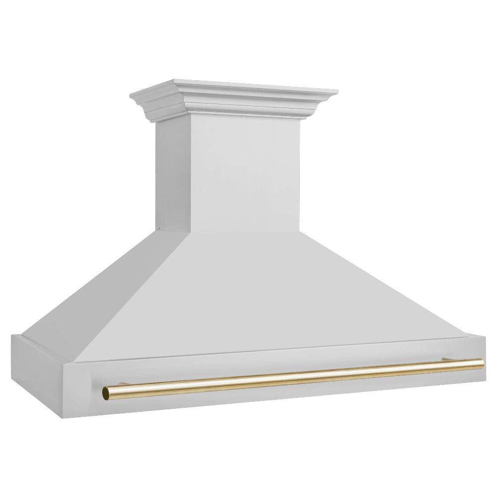 ZLINE 48 in. Autograph Edition Stainless Steel Range Hood with Stainless Steel Shell and Accented Handle (8654STZ-48-G) - KB&A The Home Improvement Store