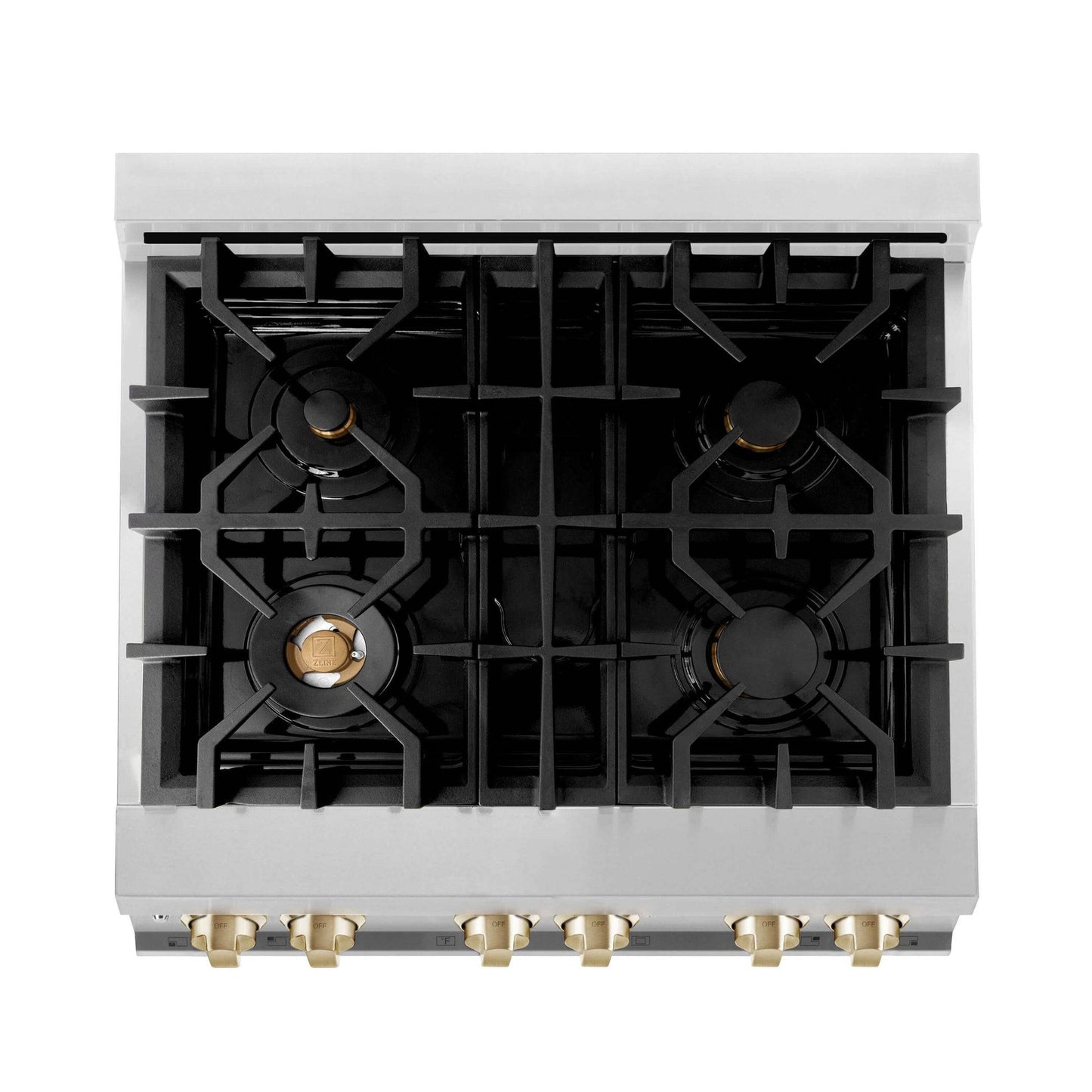 ZLINE 30" Autograph Edition Kitchen Package with Stainless Steel Dual Fuel Range and Range Hood with Polished Gold Accents (2AKP-RARH30-G) - KB&A The Home Improvement Store