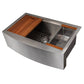 ZLINE 33 in. Moritz Farmhouse Apron Mount Single Bowl Kitchen Sink with Bottom Grid and Accessories (SLSAP-33S) - KB&A The Home Improvement Store