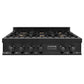 ZLINE 36 in. Porcelain Gas Rangetop in Black Stainless Steel with 6 Gas Brass Burners (RTB-BR-36) - KB&A The Home Improvement Store
