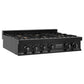 ZLINE 36 in. Porcelain Gas Rangetop in Black Stainless Steel with 6 Gas Brass Burners (RTB-BR-36) - KB&A The Home Improvement Store