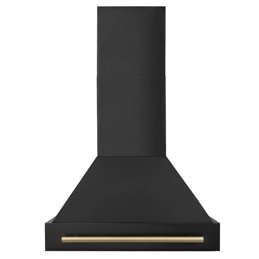 ZLINE 30 in. Autograph Edition Black Stainless Steel Range Hood with Accent Handle (BS655Z-30-CB) - KB&A The Home Improvement Store