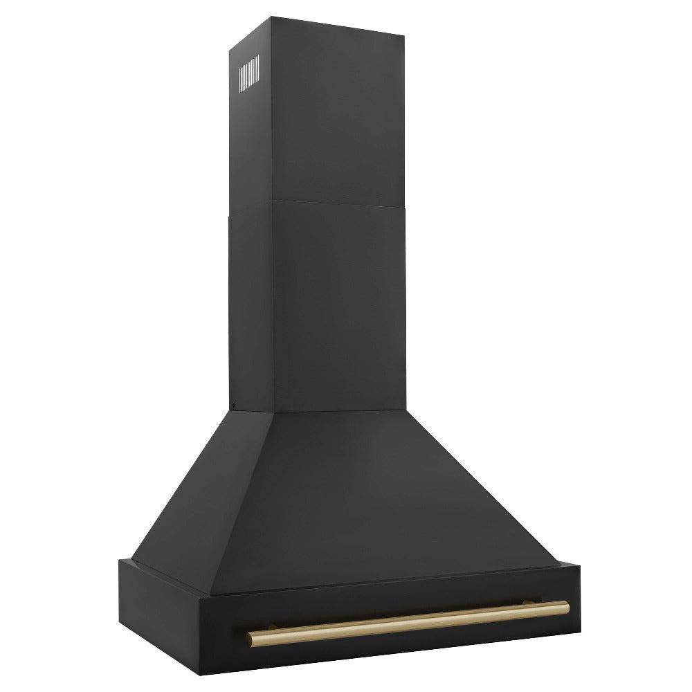 ZLINE 30 in. Autograph Edition Black Stainless Steel Range Hood with Accent Handle (BS655Z-30-CB) - KB&A The Home Improvement Store