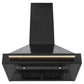 ZLINE 36" Autograph Edition Kitchen Package with Black Stainless Steel Dual Fuel Range and Range Hood with Polished Gold Accents (2AKP-RABRH36-G) - KB&A The Home Improvement Store