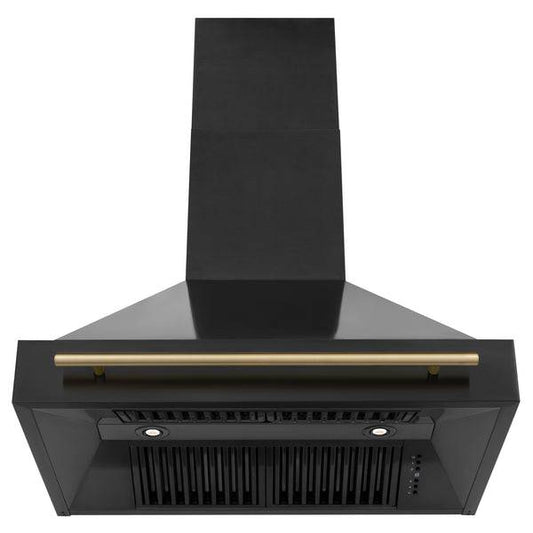 ZLINE 36 in. Autograph Edition Black Stainless Steel Range Hood with Handle (BS655Z-36-CB) - KB&A The Home Improvement Store