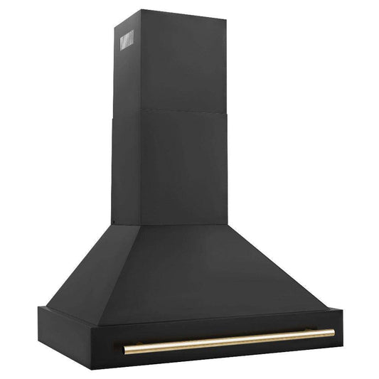ZLINE 36 in. Autograph Edition Black Stainless Steel Range Hood with Handle (BS655Z-36-G) - KB&A The Home Improvement Store