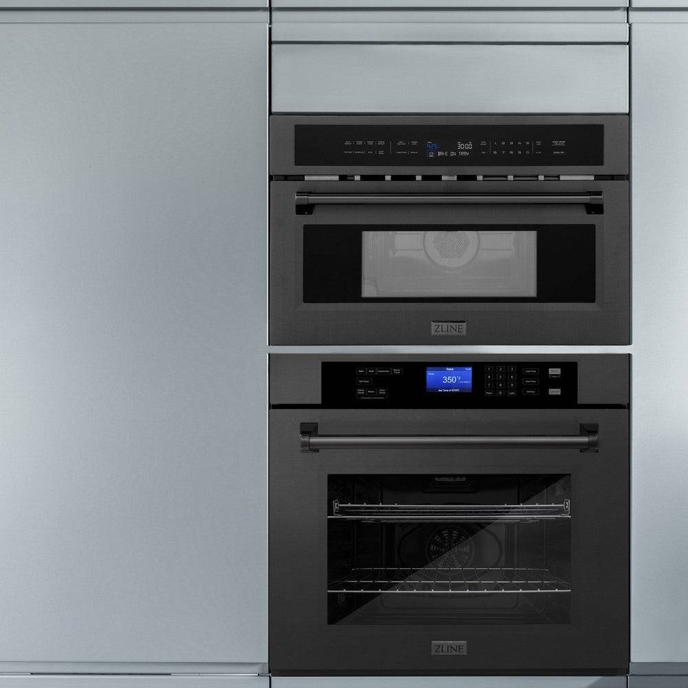 ZLINE 30 in. 1.6 cu ft. Black Stainless Steel Built-in Convection Microwave Oven (MWO-30-BS) - KB&A The Home Improvement Store