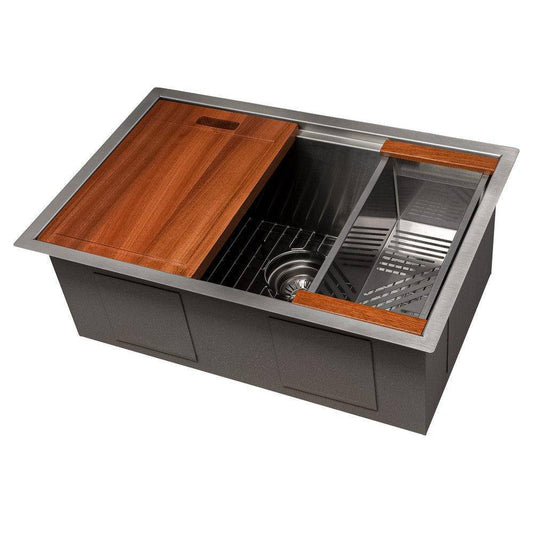 ZLINE 27 in. Garmisch Undermount Single Bowl Kitchen Sink with Bottom Grid and Accessories (SLS-27S) - KB&A The Home Improvement Store